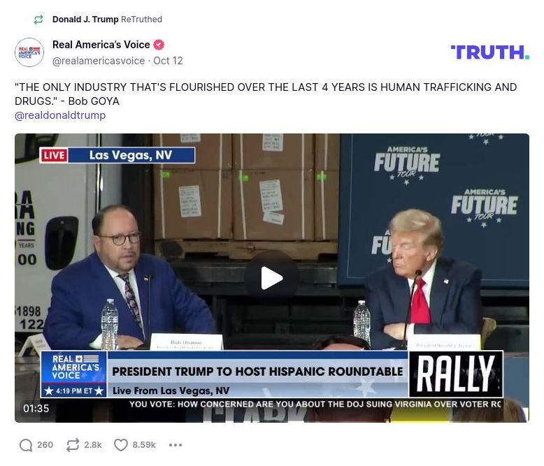 Post image from Donald Trump