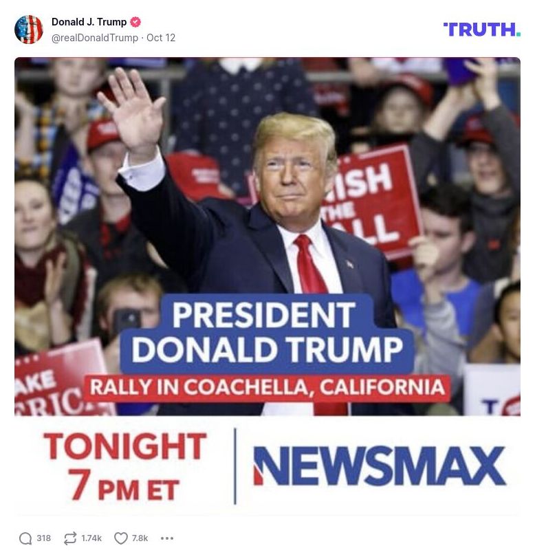 Post image from Donald Trump