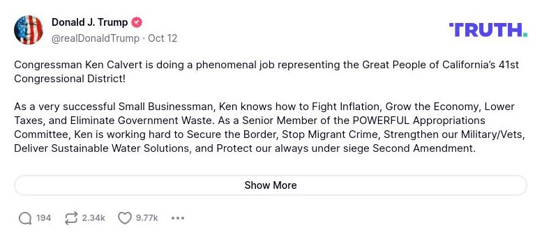 Post preview from Donald Trump