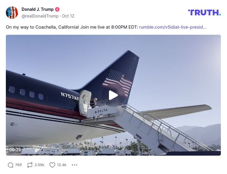 Post image from Donald Trump