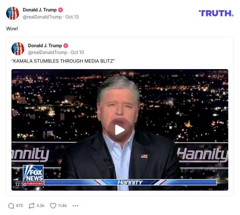 Post image from Donald Trump