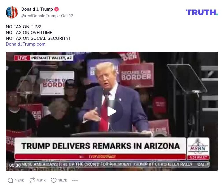 Post image from Donald Trump