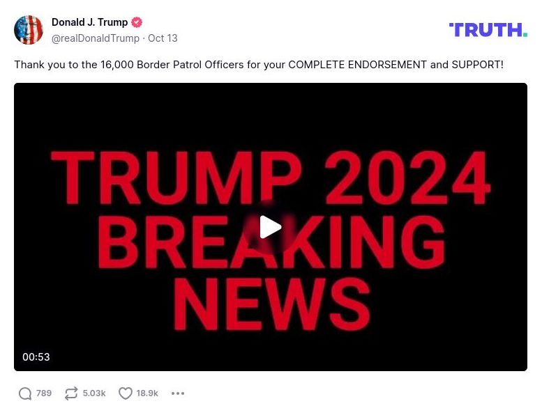 Post image from Donald Trump