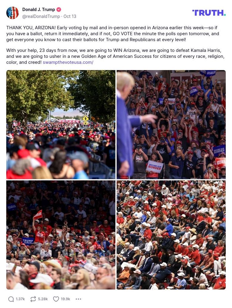 Post image from Donald Trump