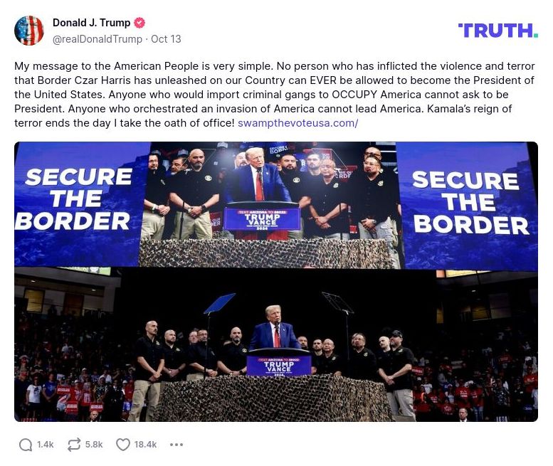 Post image from Donald Trump