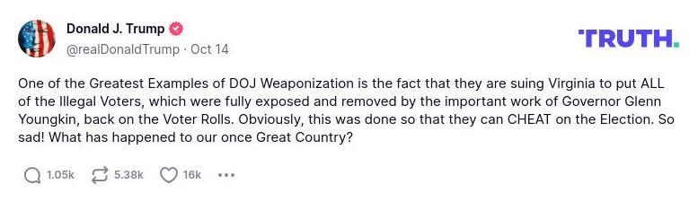 Post image from Donald Trump