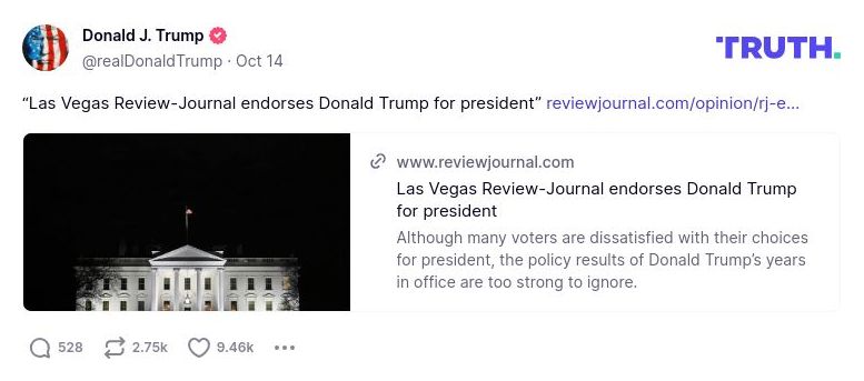 Post image from Donald Trump