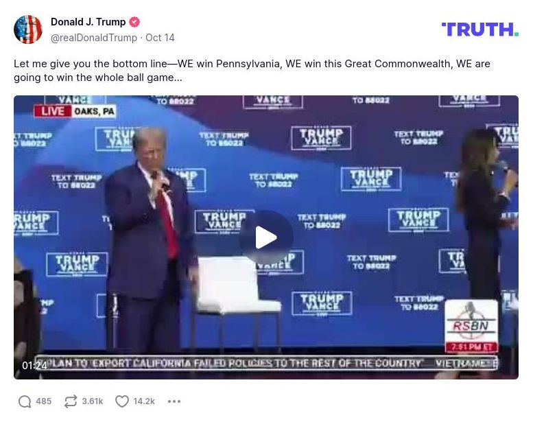 Post image from Donald Trump