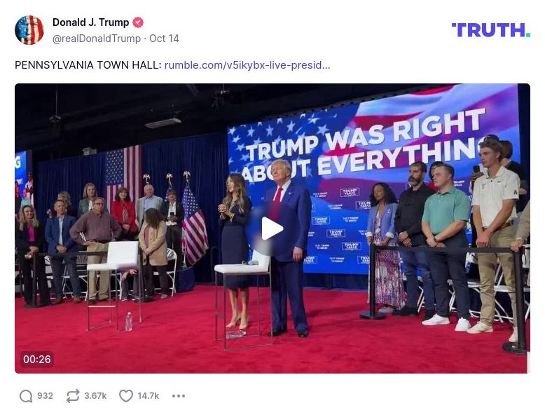 Post image from Donald Trump