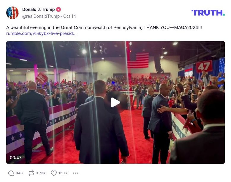 Post image from Donald Trump