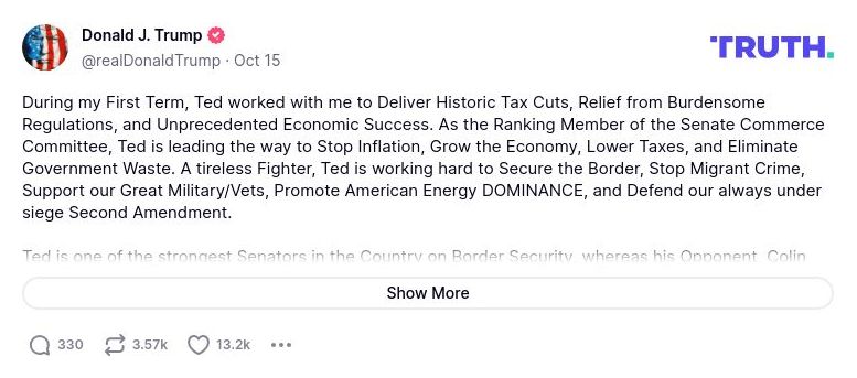 Post preview from Donald Trump