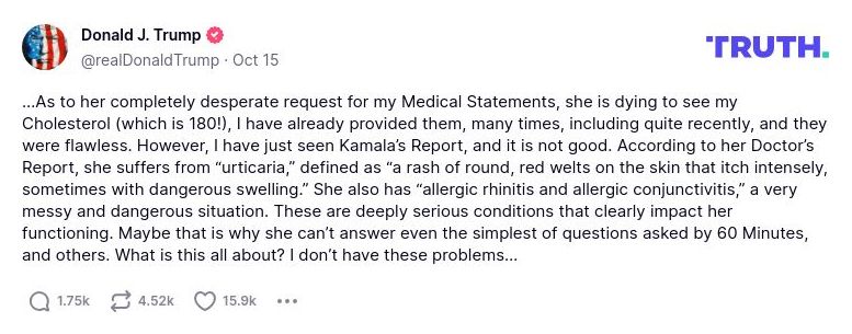 Post image from Donald Trump