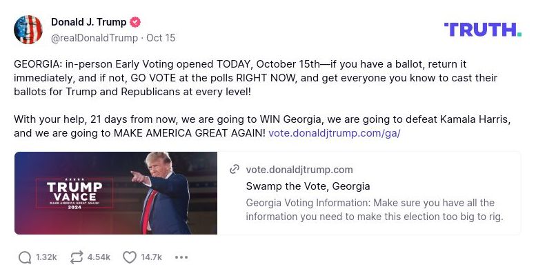 Post image from Donald Trump