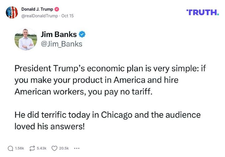 Post image from Donald Trump