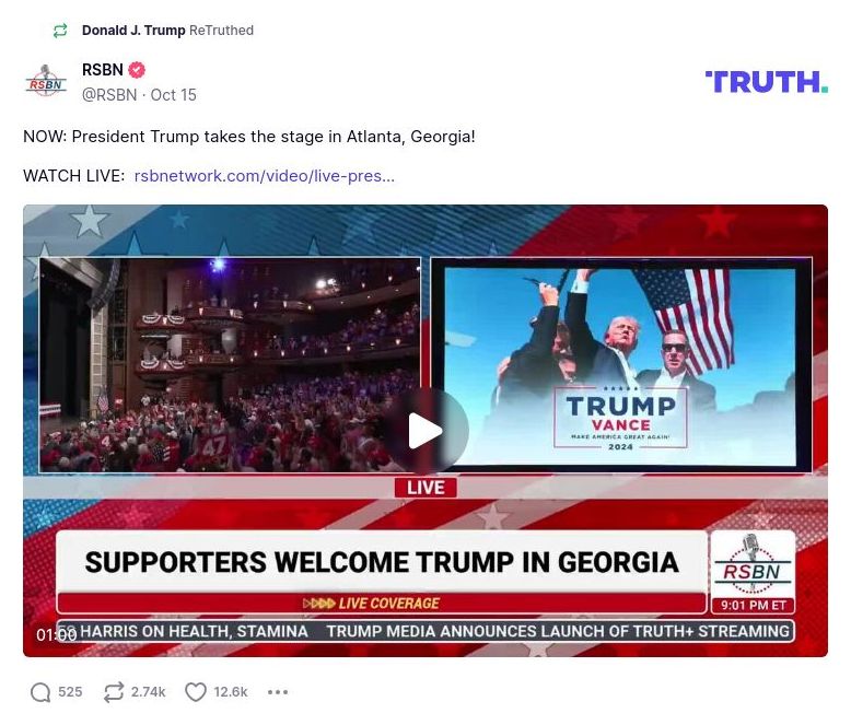 Post image from Donald Trump