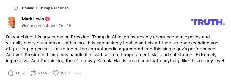 Post image from Donald Trump