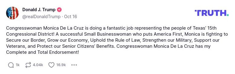 Post image from Donald Trump