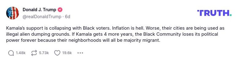 Post preview from Donald Trump