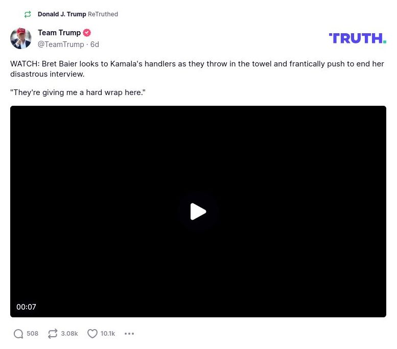 Post image from Donald Trump