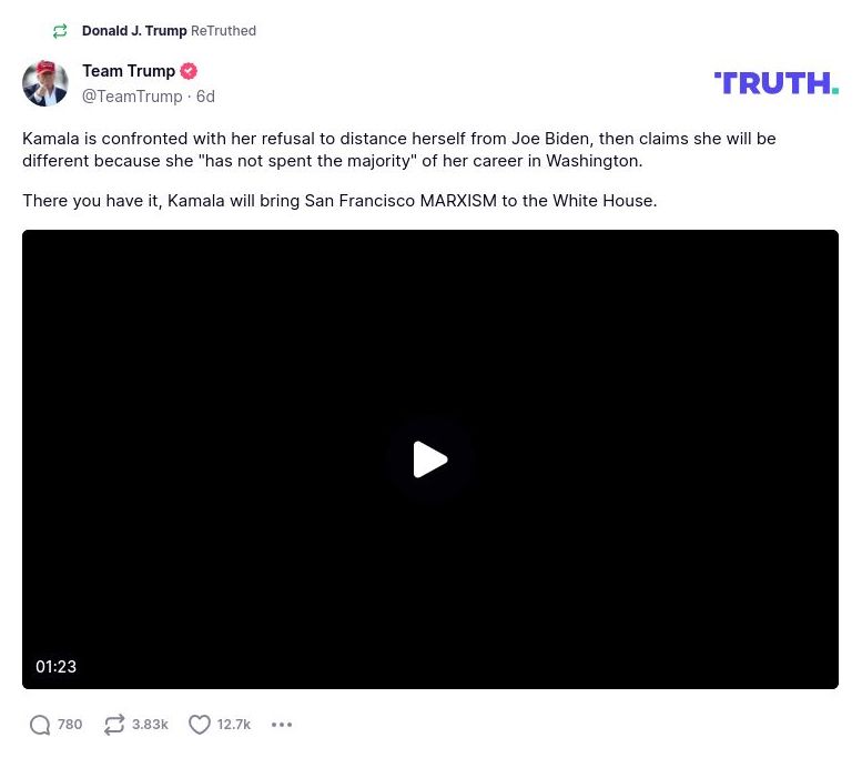 Post preview from Donald Trump