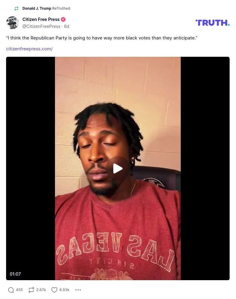 Post image from Donald Trump