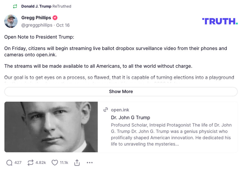 Post image from Donald Trump