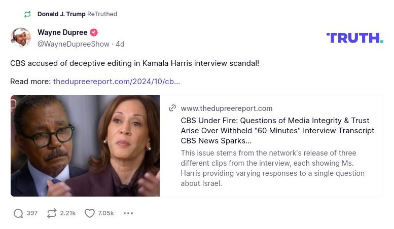 Post image from Donald Trump