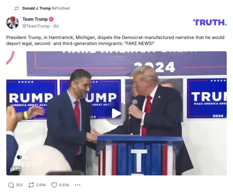 Post image from Donald Trump