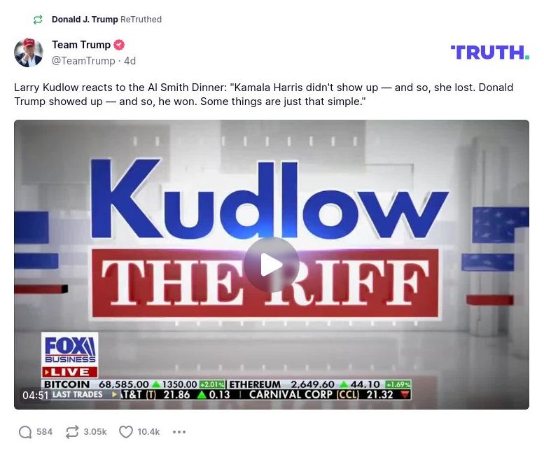 Post image from Donald Trump