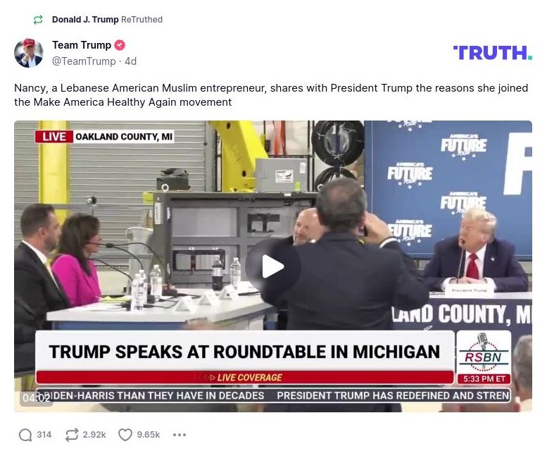 Post image from Donald Trump