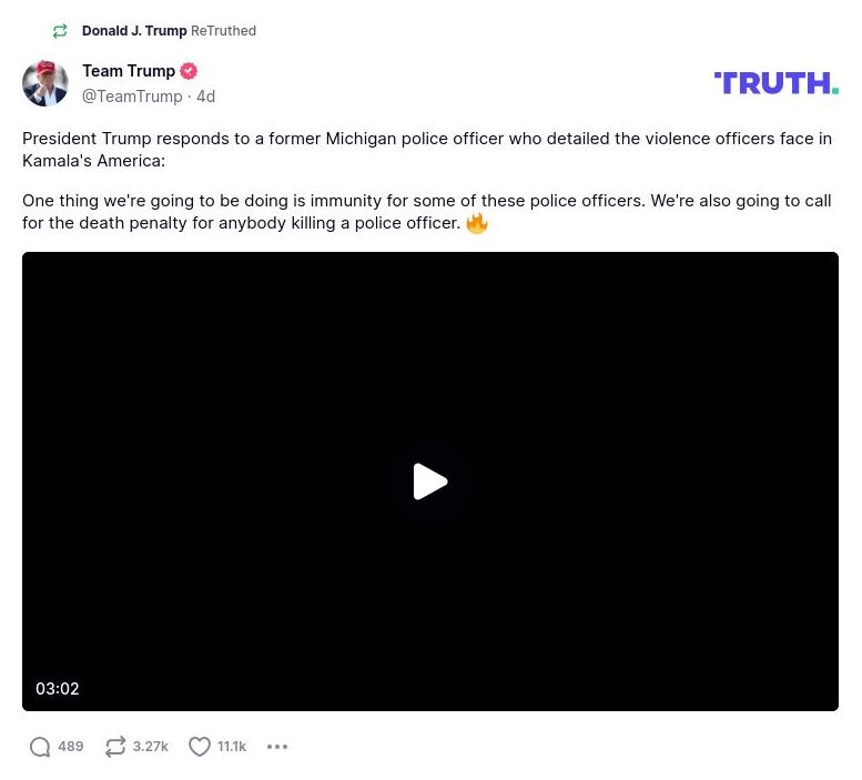 Post image from Donald Trump