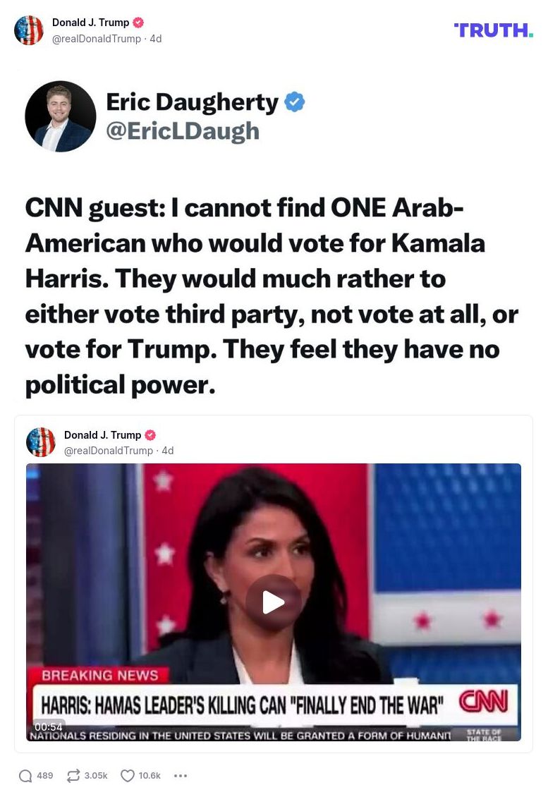 Post image from Donald Trump