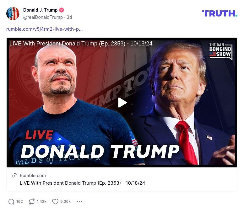 Post image from Donald Trump