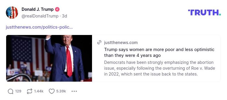 Post image from Donald Trump