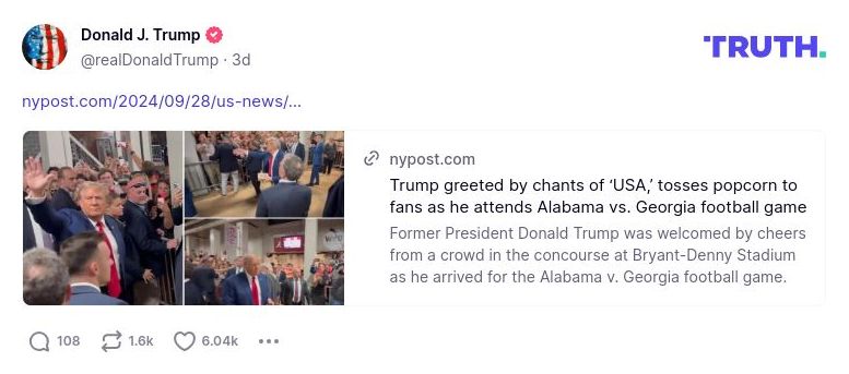 Post image from Donald Trump