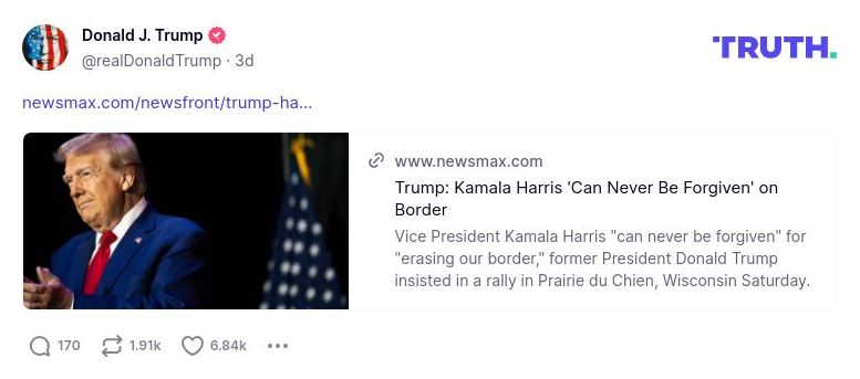 Post image from Donald Trump