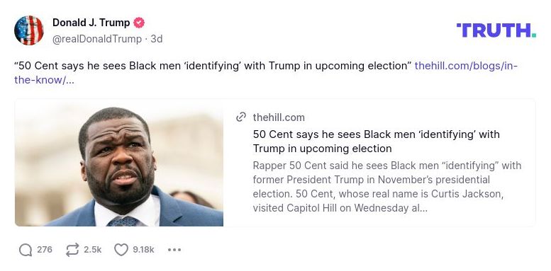 Post image from Donald Trump