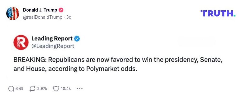 Post image from Donald Trump