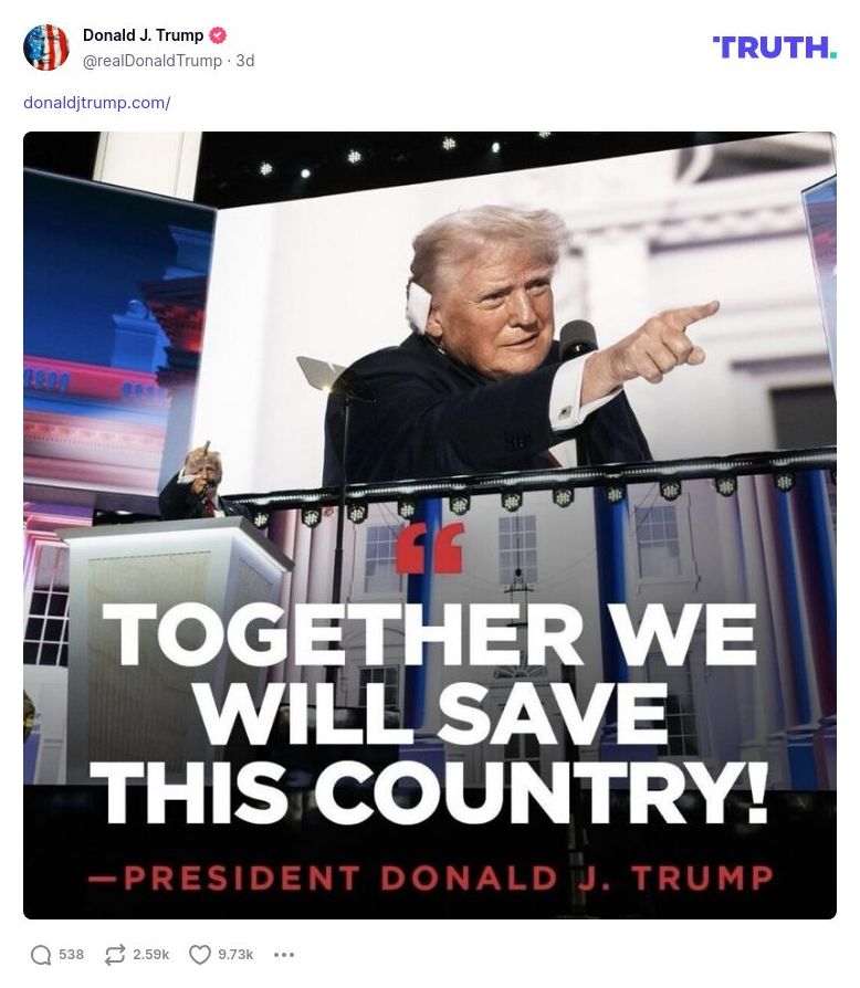 Post image from Donald Trump