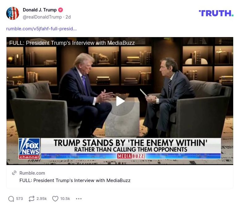 Post image from Donald Trump