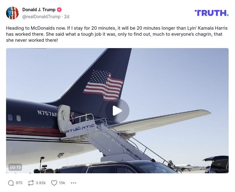 Post image from Donald Trump