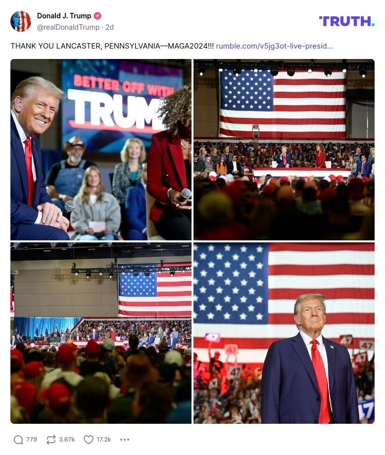 Post image from Donald Trump