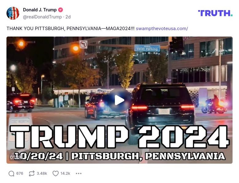 Post image from Donald Trump