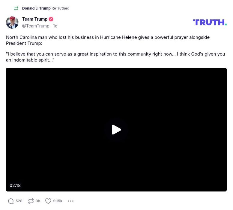 Post image from Donald Trump