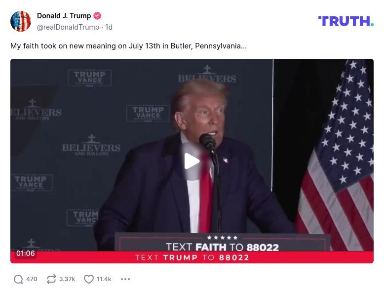 Post image from Donald Trump