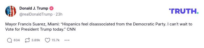 Post preview from Donald Trump