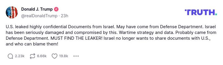 Post preview from Donald Trump