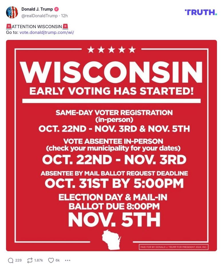 Post image from Donald Trump