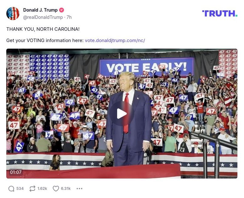 Post image from Donald Trump