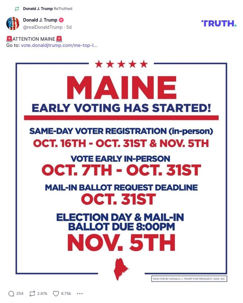 Post image from Donald Trump